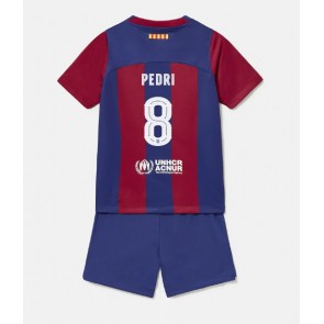 Maillot de foot Barcelona Pedri Gonzalez #8 Domicile enfant 2023-24 Manches Courte (+ pantalon court)